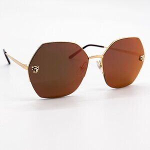 NEW CARTIER SUNGLASSES CT0332S 005 GOLD/BROWN WOMEN EYEWEAR CARTIER